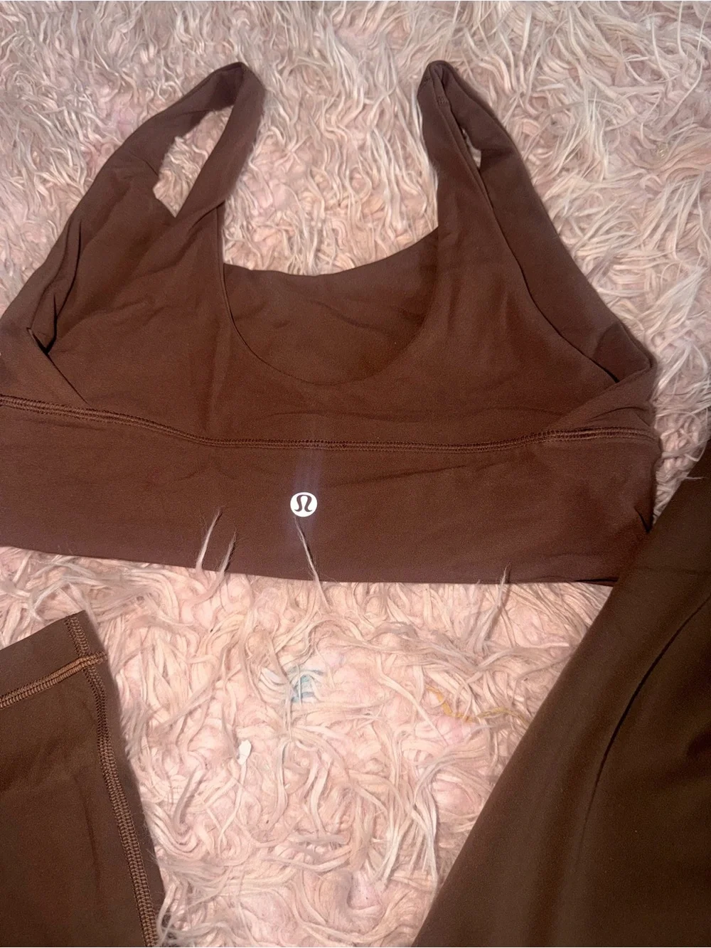 lululemon athletica Brown Flare Leggings with Matching Sports Bra